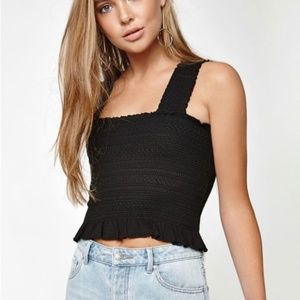 Ecote Smocked Y-Back Tank Top NWOT